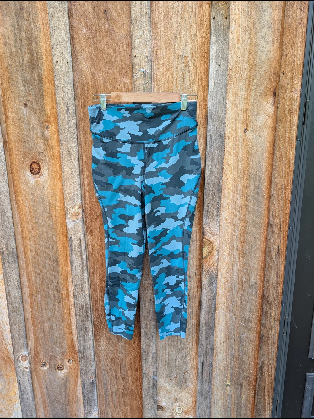 Women's Blue Camo High-Waist Leggings